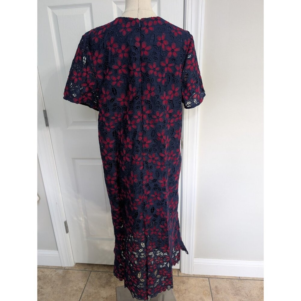 Tuckernuck Pomander Place Maxi Midi Dress L Midnight Floral Lace Seraphina Blue - Picture 7 of 12